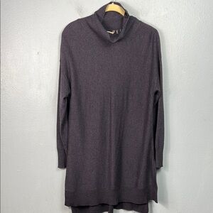 Soft Surroundings Purple Funnel Neck Long Sleeve Tunic Sweater Small